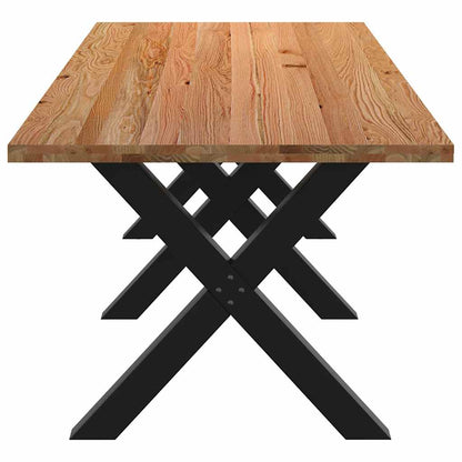 Eettafel Rechthoekig Massief Eikenhout Lichtbruin