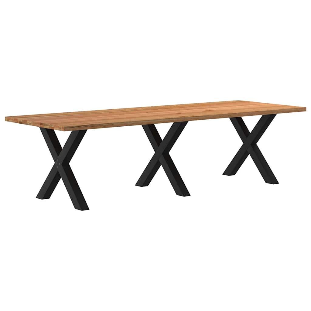 Eettafel Rechthoekig Massief Eikenhout Lichtbruin