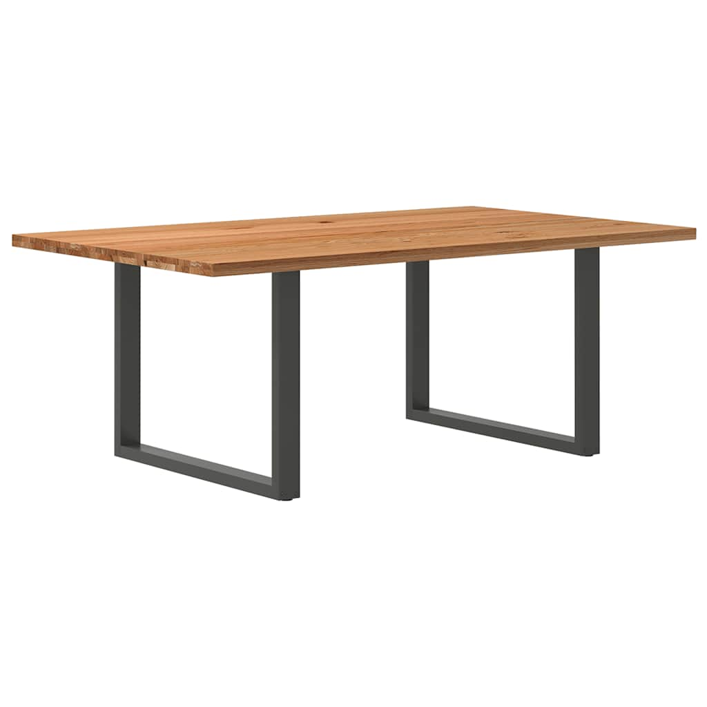 Eettafel Rechthoekig Massief Eikenhout Lichtbruin