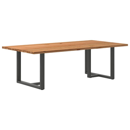 Eettafel Rechthoekig Massief Eikenhout Lichtbruin