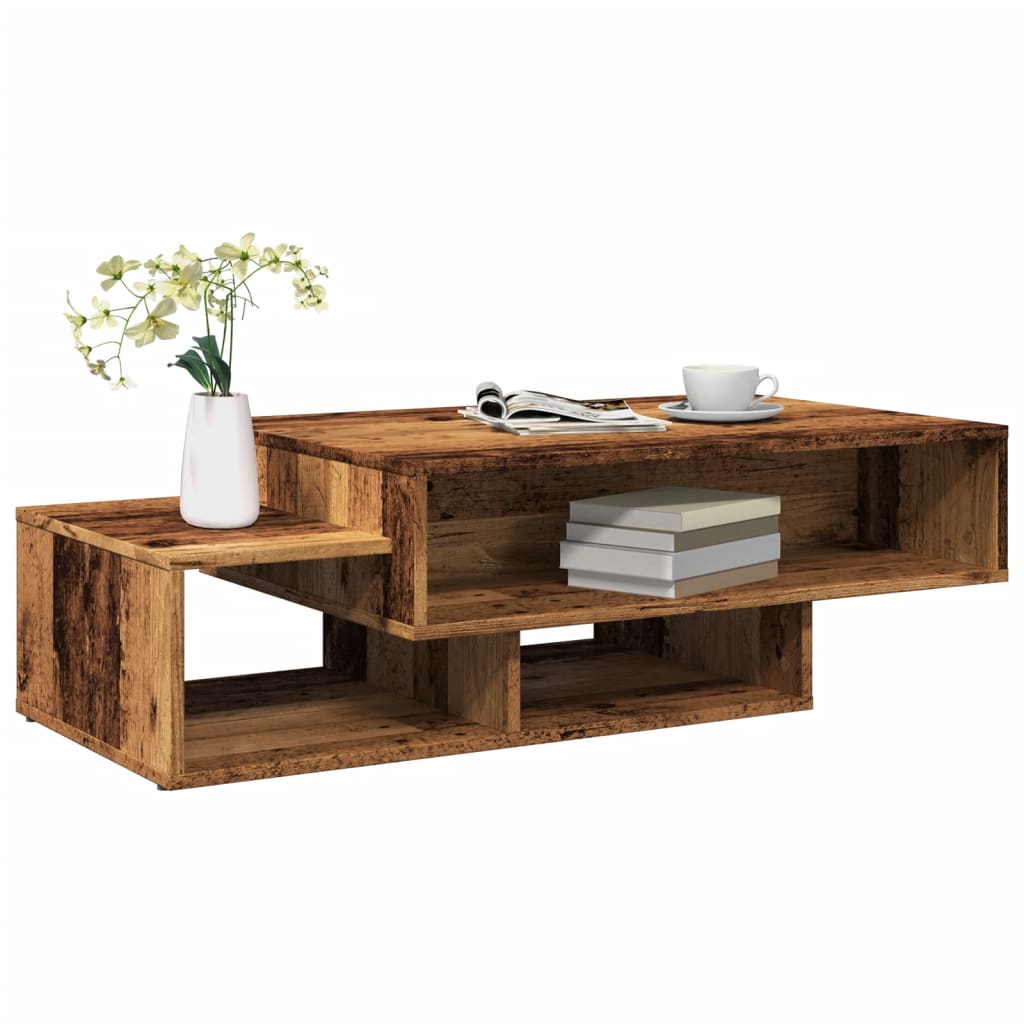 Salontafel 105X55X32 Cm Bewerkt Hout Oud Houtkleurig