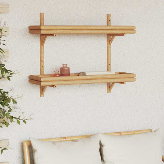 Wandplank Met Plank Wandgemonteerd Bruin 75 X 26 X 60 Cm Bamboe