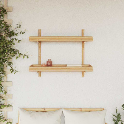 Wandplank Met Plank Wandgemonteerd Bruin 75 X 26 X 60 Cm Bamboe