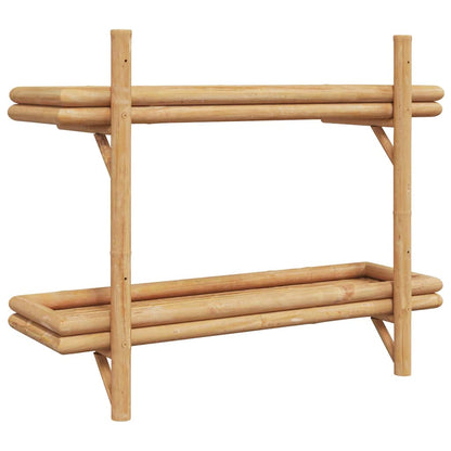 Wandplank Met Plank Wandgemonteerd Bruin 75 X 26 X 60 Cm Bamboe