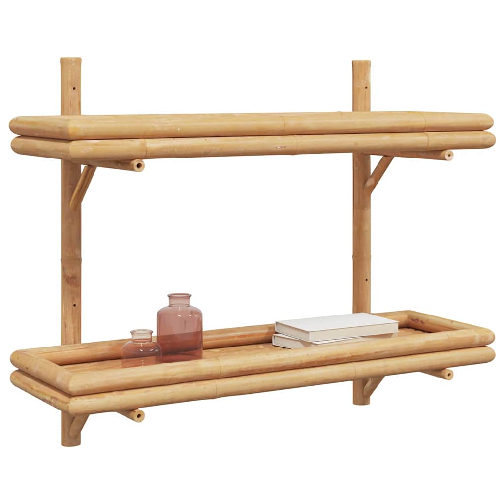 Wandplank Met Plank Wandgemonteerd Bruin 75 X 26 X 60 Cm Bamboe