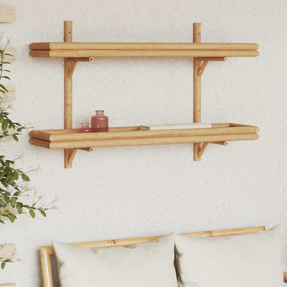 Wandplank Met Plank Wandgemonteerd Bruin 75 X 26 X 60 Cm Bamboe