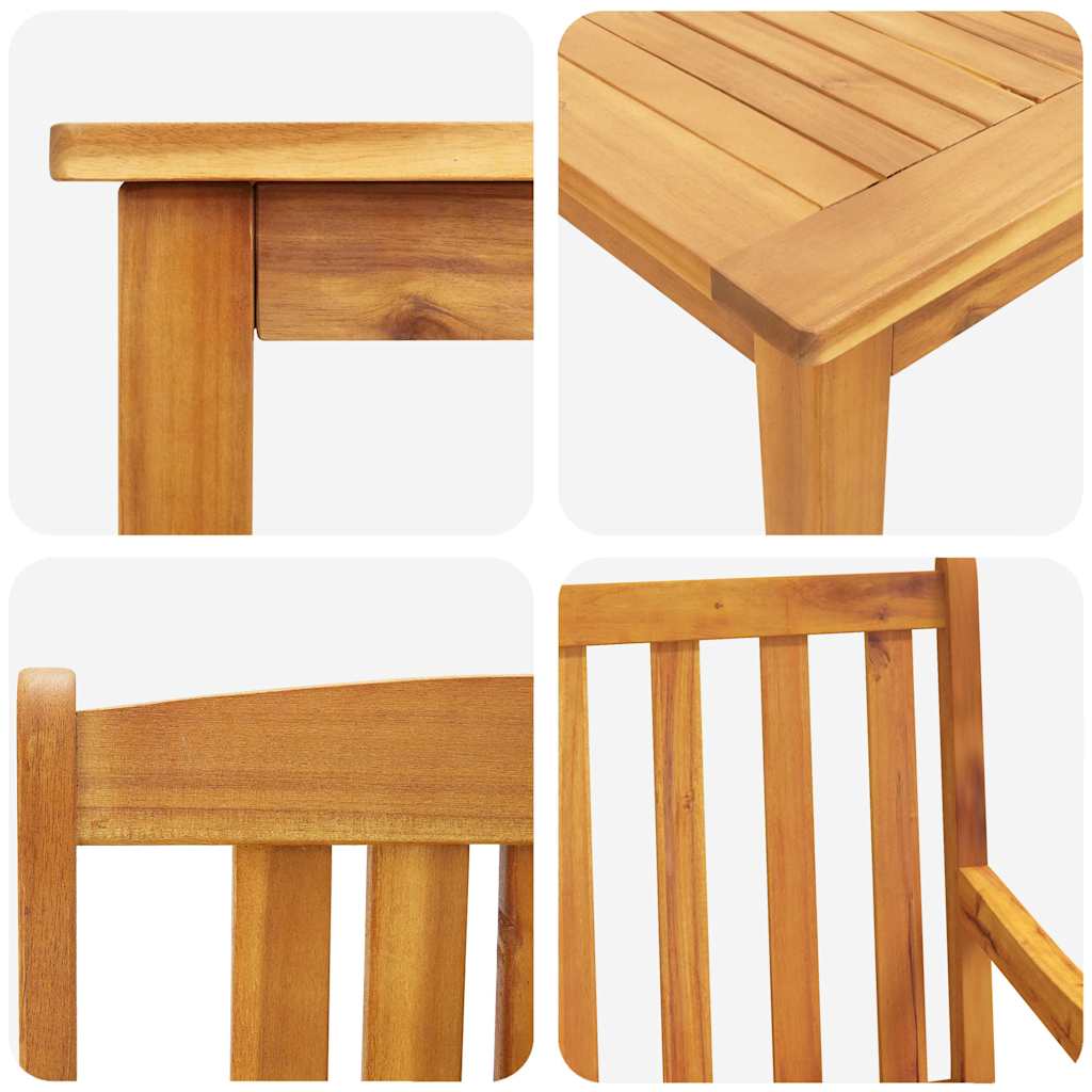 Tuin Eetset 9 Pcs Natuurlijk Hout 180 X 90 X 75 Cm