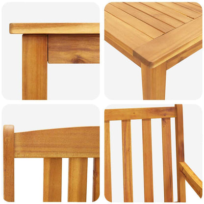 Tuin Eetset 9 Pcs Natuurlijk Hout 180 X 90 X 75 Cm
