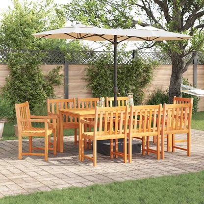 Tuin Eetset 9 Pcs Natuurlijk Hout 180 X 90 X 75 Cm