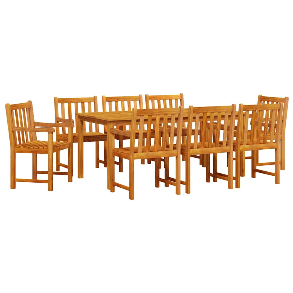 Tuin Eetset 9 Pcs Natuurlijk Hout 180 X 90 X 75 Cm