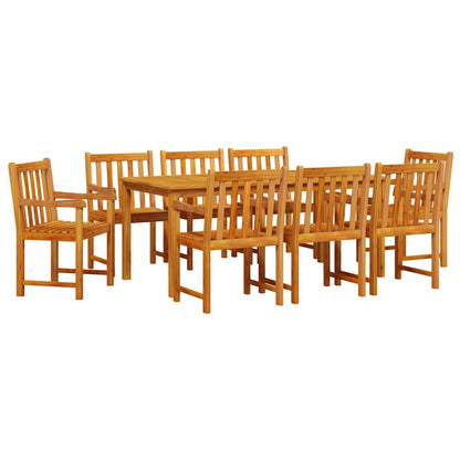 Tuin Eetset 9 Pcs Natuurlijk Hout 180 X 90 X 75 Cm