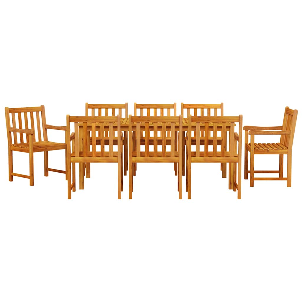 Tuin Eetset 9 Pcs Natuurlijk Hout 180 X 90 X 75 Cm