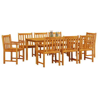 Tuin Eetset 9 Pcs Natuurlijk Hout 180 X 90 X 75 Cm