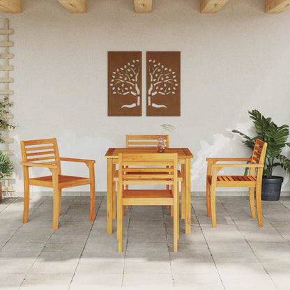 Tuin Eetset 3 Pcs Bruin 110 X 110 X 75 Cm Massief Acaciahout